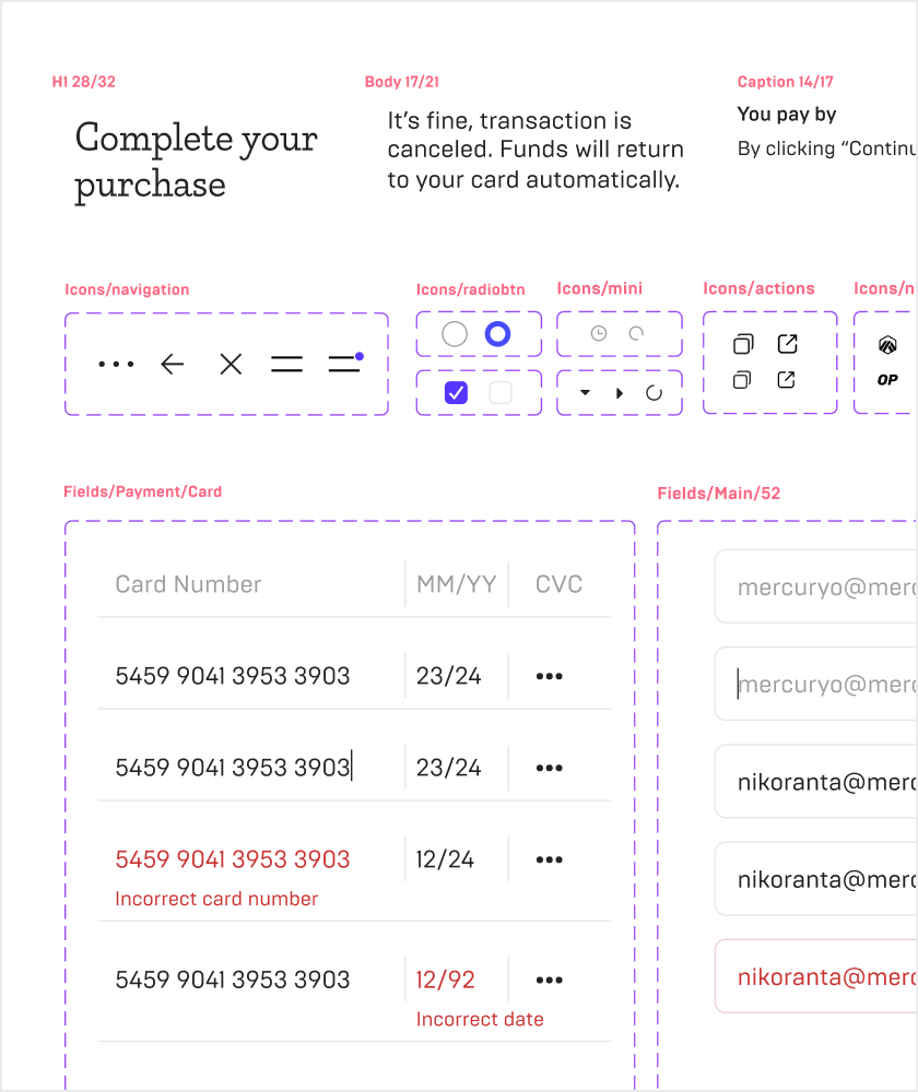 Basic components and styles